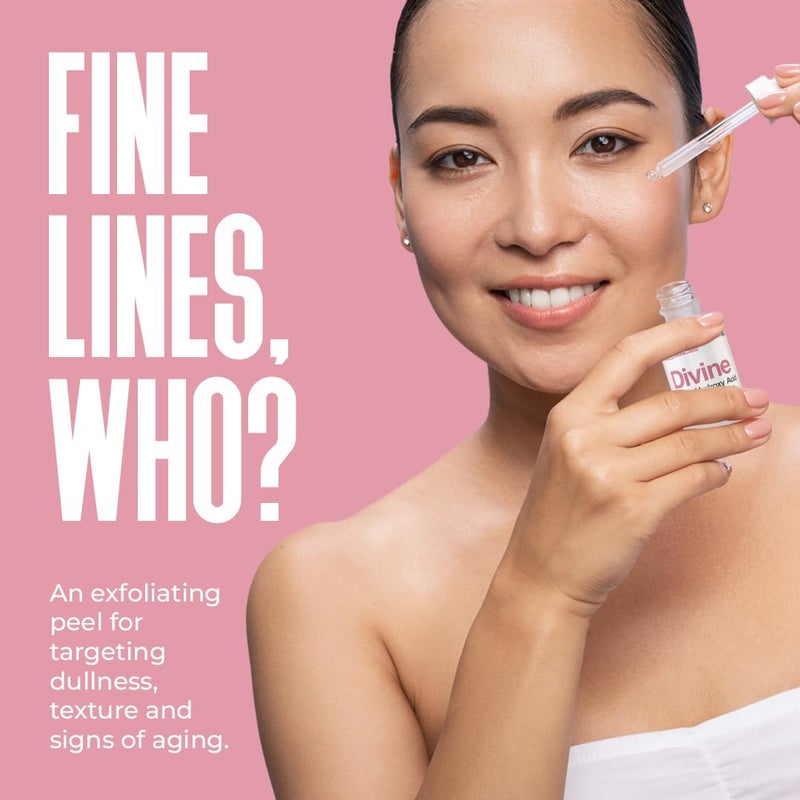 DIVINE DERRIERE Glycolic Acid Peel 40% Professional Chemical Peel for Face for Acne Scars, Collagen Boost, Wrinkles, Fine Lines - Alpha Hydroxy Acid Liquid Exfoliant for Face Peel Mask for Men & Women - Image 2