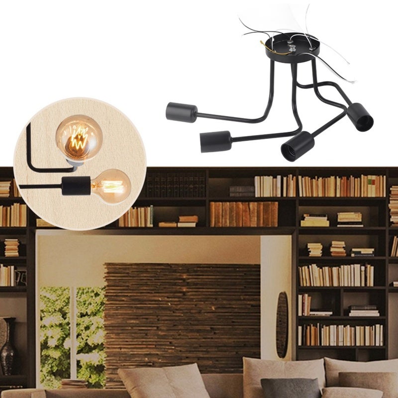 White 4 Light Iron Retro Pendant Light - Sturdy Durable Premium Metal Structure Vintage Pendant Light for Home Kitchen Cafe Bar Hallway Study - Image 5