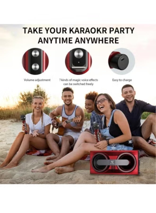 Smart Berry M25 Wireless Bluetooth Karaoke System – Portable PA Speaker with Dual Wireless Microphones, High-Power Sound, Rechargeable Battery & Multi-Port Support for Home, Parties & Outdoor Events - Image 4