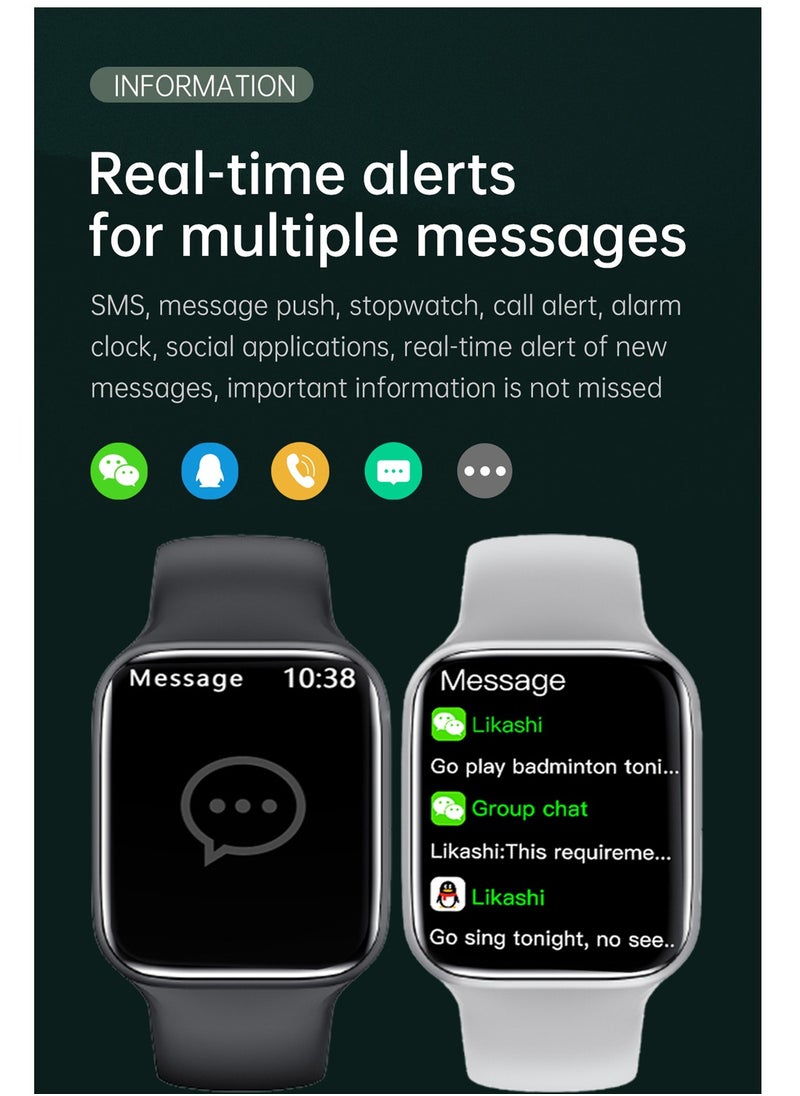 WS - Smart Watch WS93 Max Series 9 Full Screen with Health Fitness Tracker 45 mm- Silver - Image 1