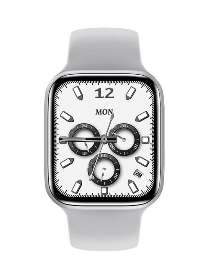 الذاكرة السريعة ساعة ذكية لحساب السعرات الحرارية و استقبال الرسائل و المكالمات الاصدار السابع 9 و تدعم اللغة العربية مقاس 45مم-فضي - Image 3