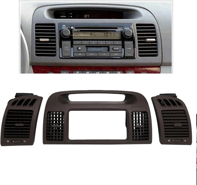 ASVEGE 3 pcs Center Dash AC Outlet Air Vent Panel for Toyota Camry 2003-2006 55650-AA020-E0, Beige Brown - Image 1