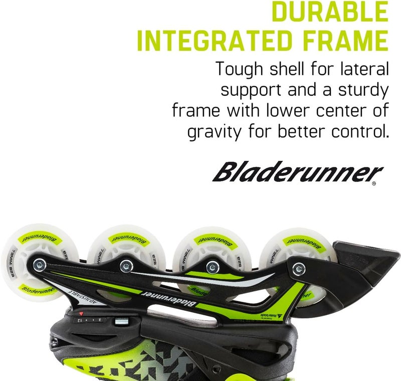 ROLLERBLADE Bladerunner by Phoenix Flash Kid's Adjustable Fitness Inline Skate, Black/Green - Image 4