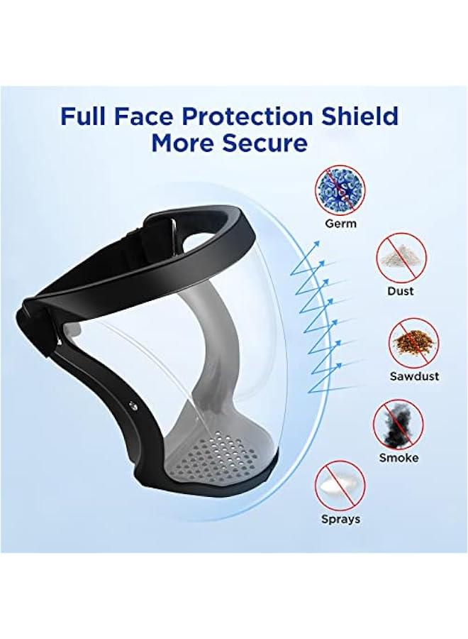 Face Shield, Dust Mask Anti-fog Protective Full Face Shield, Adjustable Breathable Face Shield, Portable Universal Clear Face Mask for Weed Whacking Grinding Cutting for Men Women Adult - Image 3