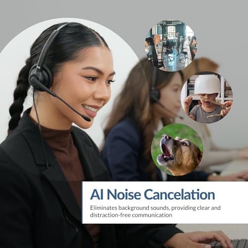 Cyber Acoustics USB-C Wired Headset with Microphone for PC (AC-304C), Wired Headset with Noise Cancelling Mic for Work, Calls & Remote Meetings, Black - Image 2