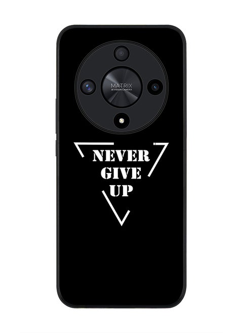 Rugged Black edge case for Honor X9b, Slim fit Soft Case Flexible Rubber Edges Anti Drop TPU Gel Thin Cover- Never give up