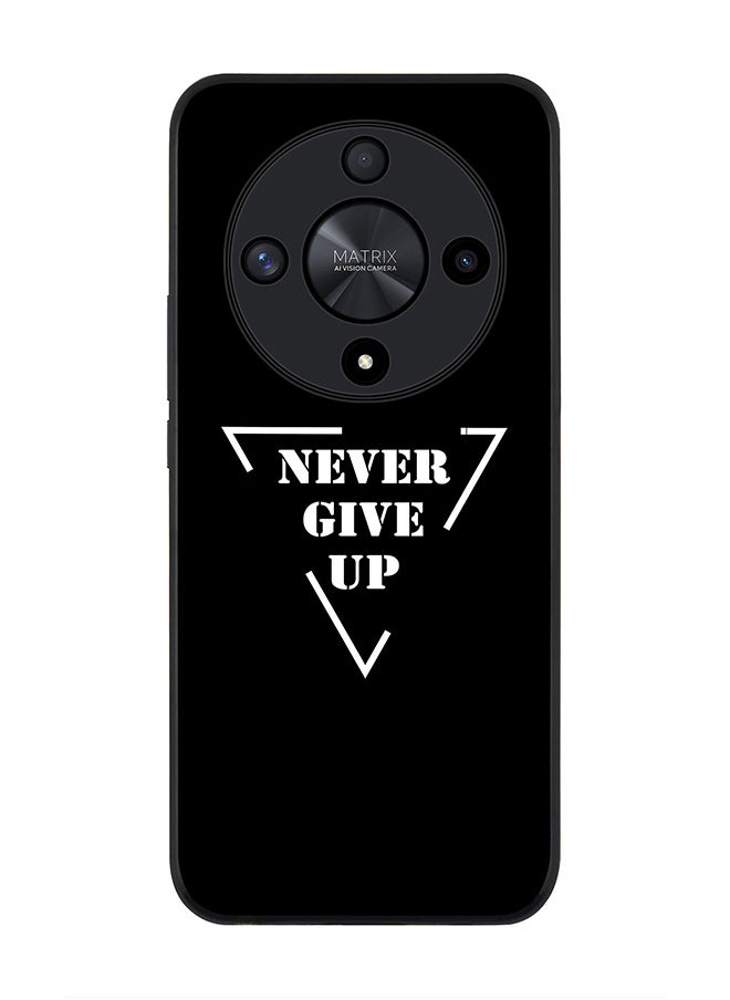 Stylizedd - Rugged Black edge case for Honor X9b, Slim fit Soft Case Flexible Rubber Edges Anti Drop TPU Gel Thin Cover- Never give up - Image 1