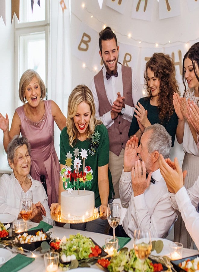 Rsstarxi مجموعة تزيين كعكة عيد الميلاد من Rsstarxi، عبوة واحدة، زينة لامعة لكعكة عيد الميلاد، مثالية لحفلات أعياد ميلاد الأطفال. - Image 4