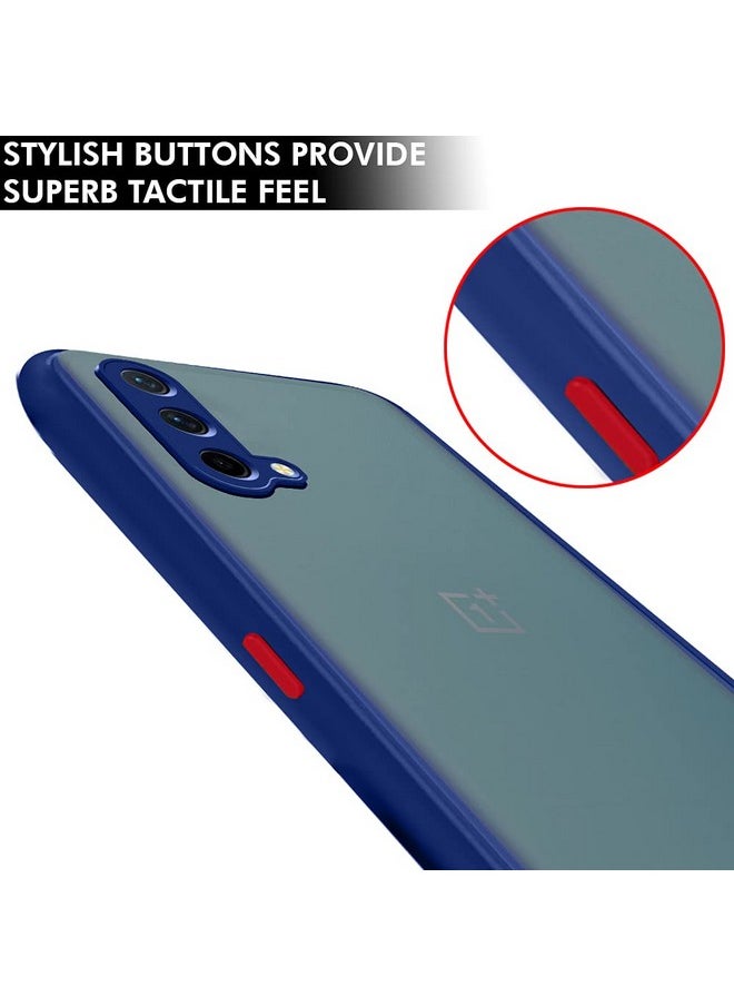 ذا جيفت كارت - غطاء خلفي من TheGiftKart لهاتف OnePlus Nord CE 5G (بولي كربونات، TPU | شفاف، مصد أزرق) - Image 1