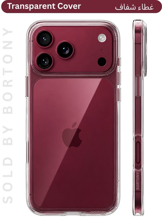 بورتوني جراب شفاف لهاتف iPhone 18 Pro - غطاء نحيف ومقاوم للخدش والسقوط والصدمات، يوفر حماية فائقة للهاتف (مقاس 6.3 بوصة). - Image 1