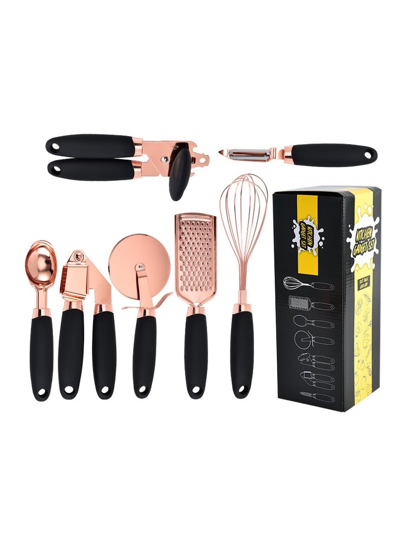 Kitchen gadgets 7 sets Household kitchen items Full set black