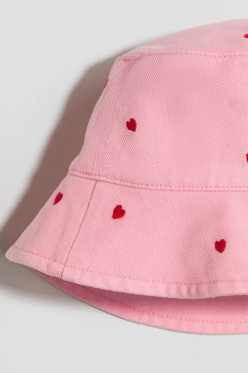 H&M Embroidered twill bucket hat