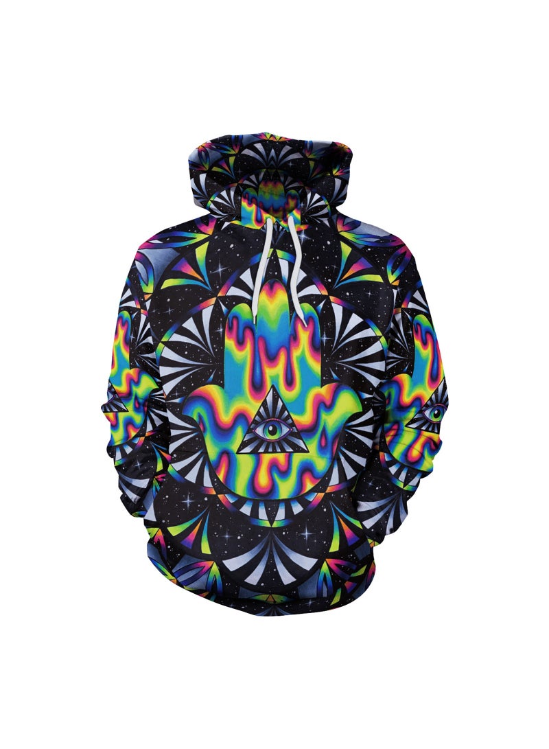 Loquat Digital Printed Loose Hooded Sweater - Image 1