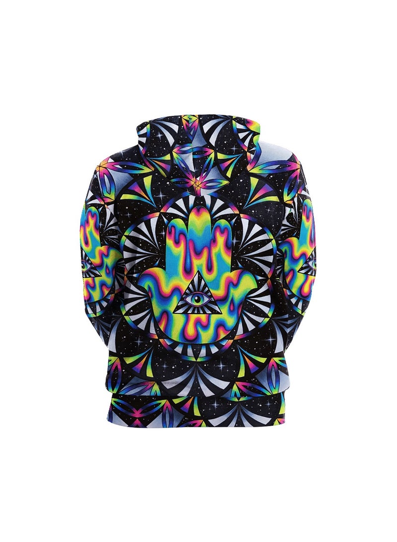 Loquat Digital Printed Loose Hooded Sweater - Image 2