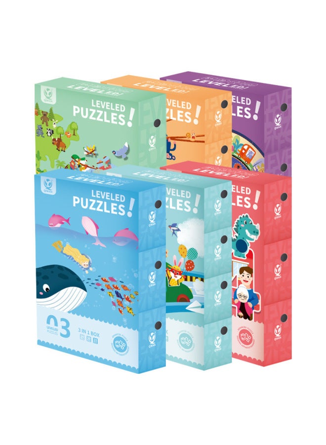 Advanced Puzzle Children's Puzzle Puzzle Block Puzzle Advanced Educational Toys Children's Educational Toys Wholesale-Color:Third Order-Underwater World 3 In 1 - Image 5