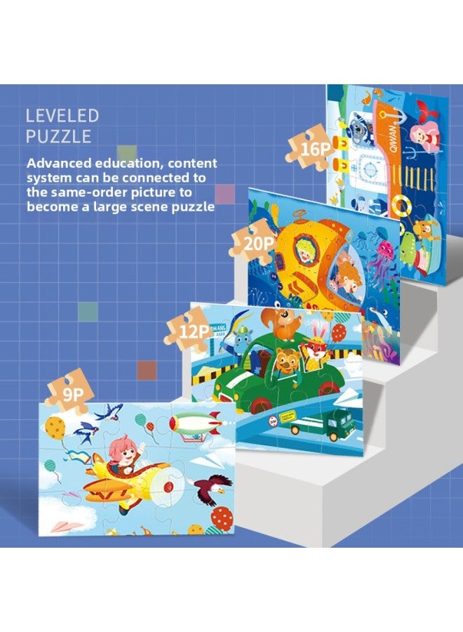 Advanced Puzzle Children's Puzzle Puzzle Block Puzzle Advanced Educational Toys Children's Educational Toys Wholesale-Color:Third Order-Underwater World 3 In 1 - Image 3