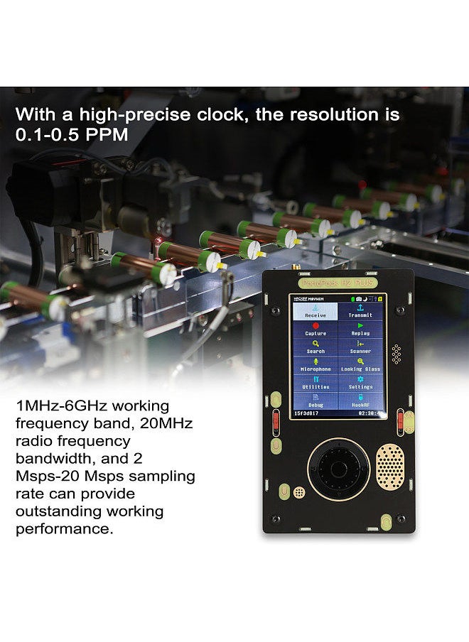 Assembled PortaPack H2 Plus 3.2 inch Touching LCD Display 1M Hz-6G Hz Working Frequency Software Defined Radio Module Set with HackRF One Antenna Outcase and Storage Bag