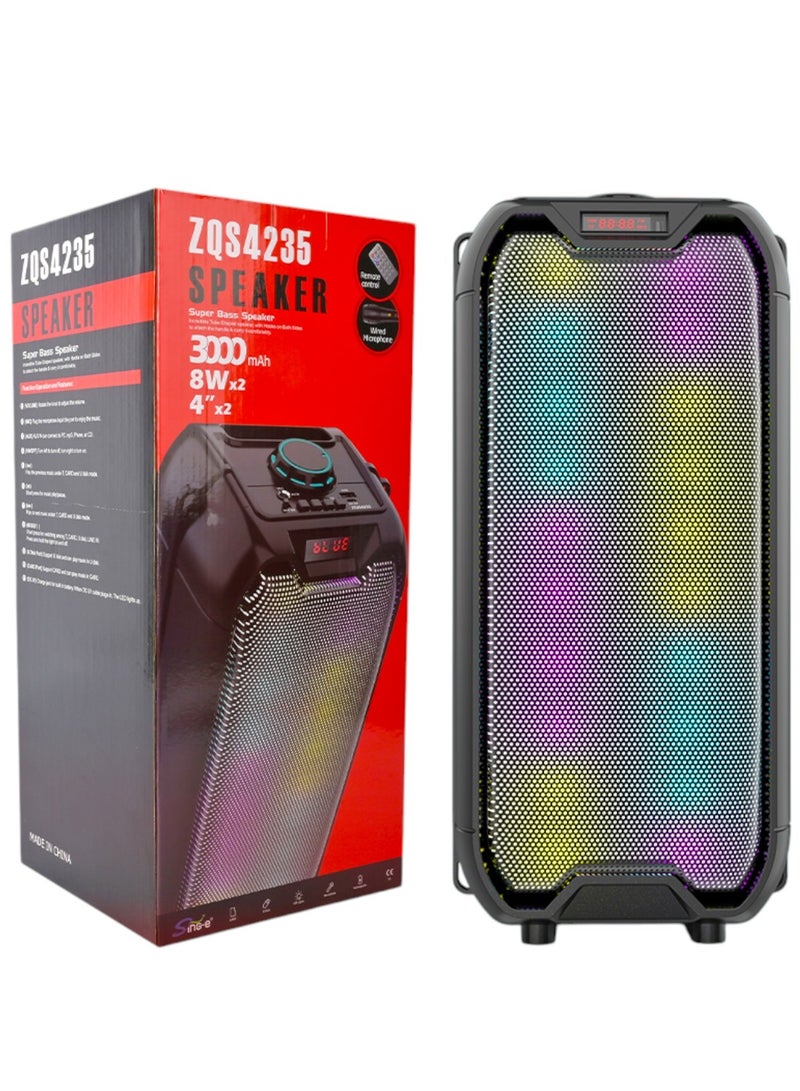 singe Portable 12 Inch Wireless Speaker ZQS4235 with Mic and Remote Control Black - Image 1