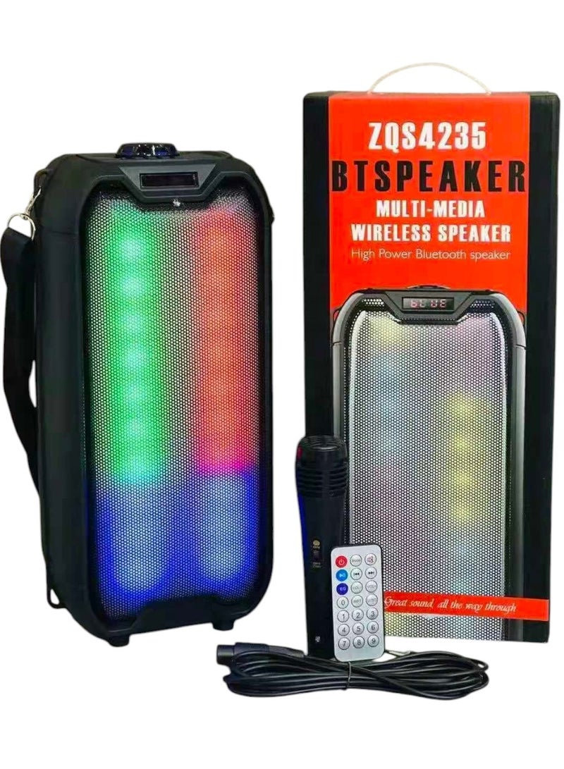 singe Portable 12 Inch Wireless Speaker ZQS4235 with Mic and Remote Control Black - Image 2