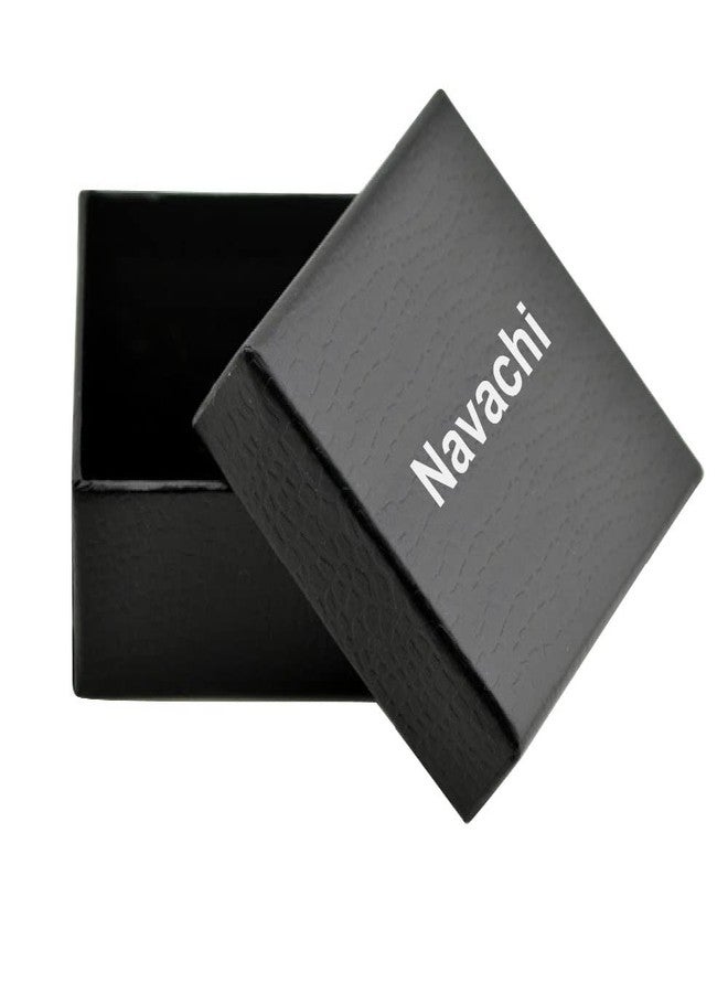 Navachi 18k Gold Plated Crystal Blue Created-opal Round Az1006h Leverback Hoop Earrings - Image 2