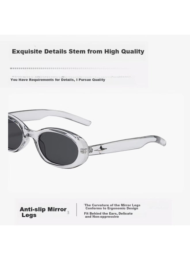 Boshide Sunglasses Cat Eye Sunglasses High-End Cat Eye Sunglasses For Women With Transparent Gray Frame And Black Gray Lenses - Image 5