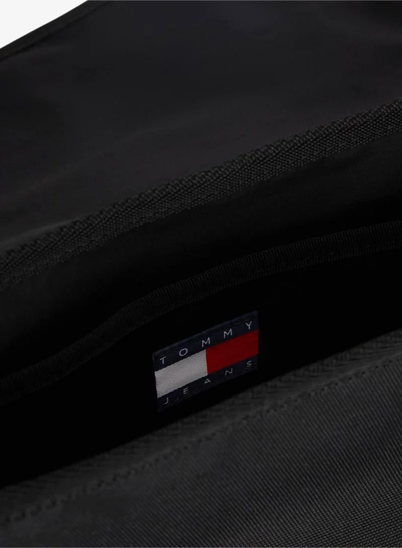 Tommy Jeans Black Essential Logo Crossbody Messenger Bag for Men | Best Price UAE