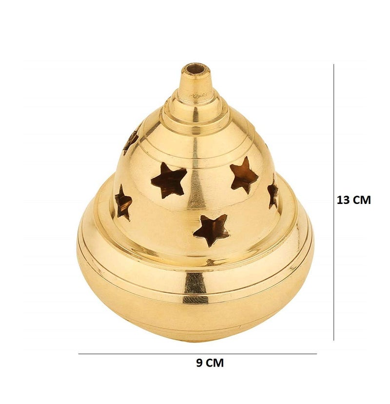 MR. MR Apple ShapeAKHAND Diya with Designed Star Holes ON TOP Heavy Duty 13cm - Image 3