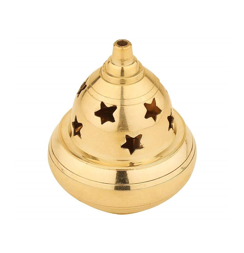 MR. MR Apple ShapeAKHAND Diya with Designed Star Holes ON TOP Heavy Duty 13cm - Image 1