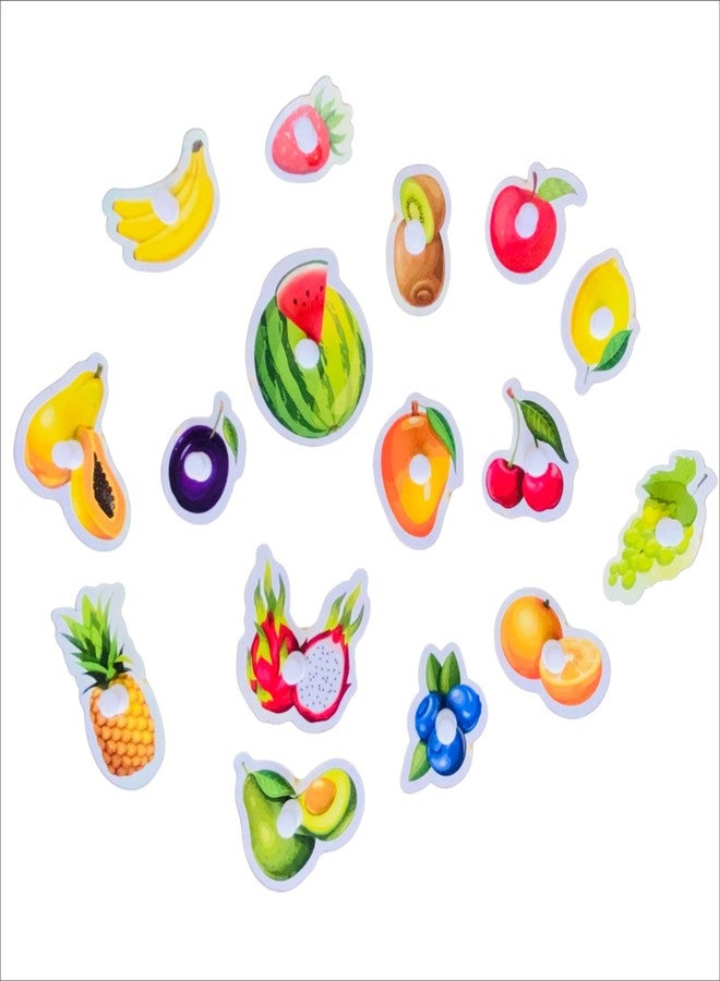 Todfod Kids Fort Pre Nursery Educational Jigsaw Puzzles for Kids & Childerns Educational and Learning Toys Kit Board Game of Flower, Fruits, Human Body Parts, Shapes & Colours (Fruit) - Image 4