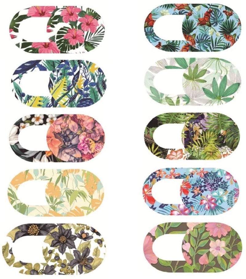 GNAFOTU 10-Pack Cute Flower Pattern Webcam Cover Slide for Laptop, Phone, Computer – Privacy Protector