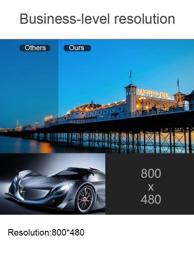 WVGA LED 1200 Wireless Projector Multi-Media Wifi Led Office Supermarket Android Smart Phone Film Smart Video Projector - Image 3