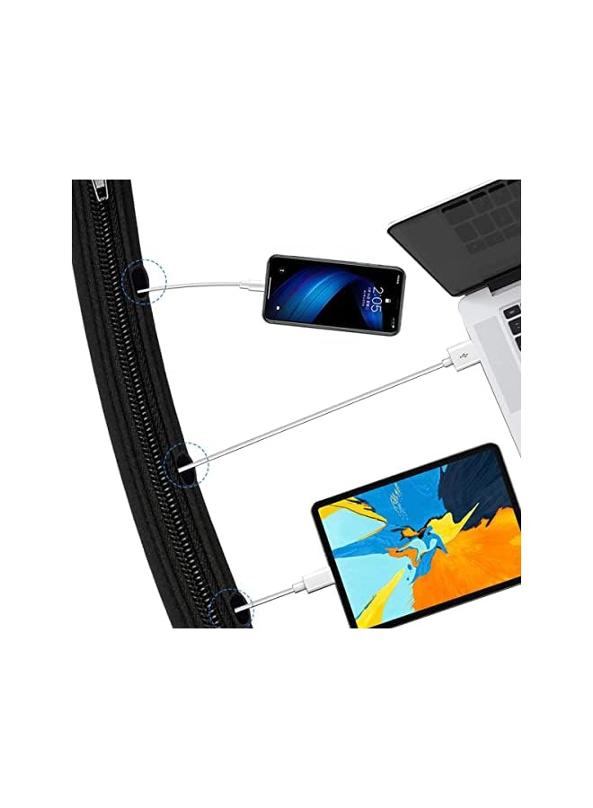 S-TOP 2 Pcs Cable Management Cable Sleeve 50.8cm/20-inch Each Flexible Cable Cord Organizer Wrap Cover with Zipper for TV/Computer/Home Entertainment(Black) - Image 2