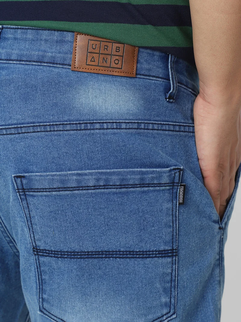 Urbano Fashion  Urbano Plus Men's Light Blue Regular Fit Denim Jeans Stretchable  | Best Price UAE