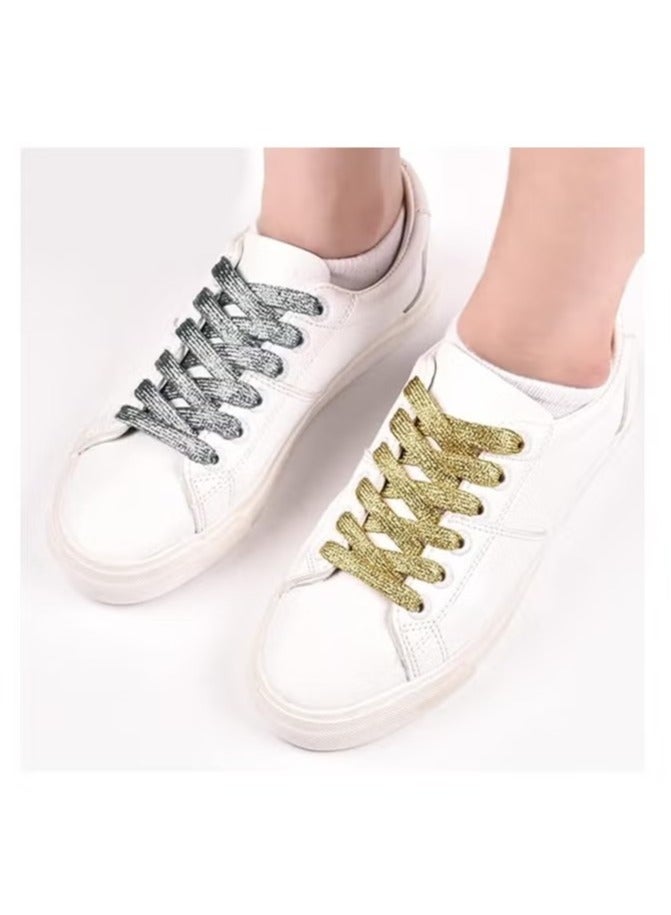 Unewshi 8PCS Shiny Flat Laces, Tear-Resistant Woven Laces, Polyester Replacement Laces, Suitable for Board Shoes, Canvas Shoes, Sports Shoes, Boots, Trouser Rope(130cm) - Image 3