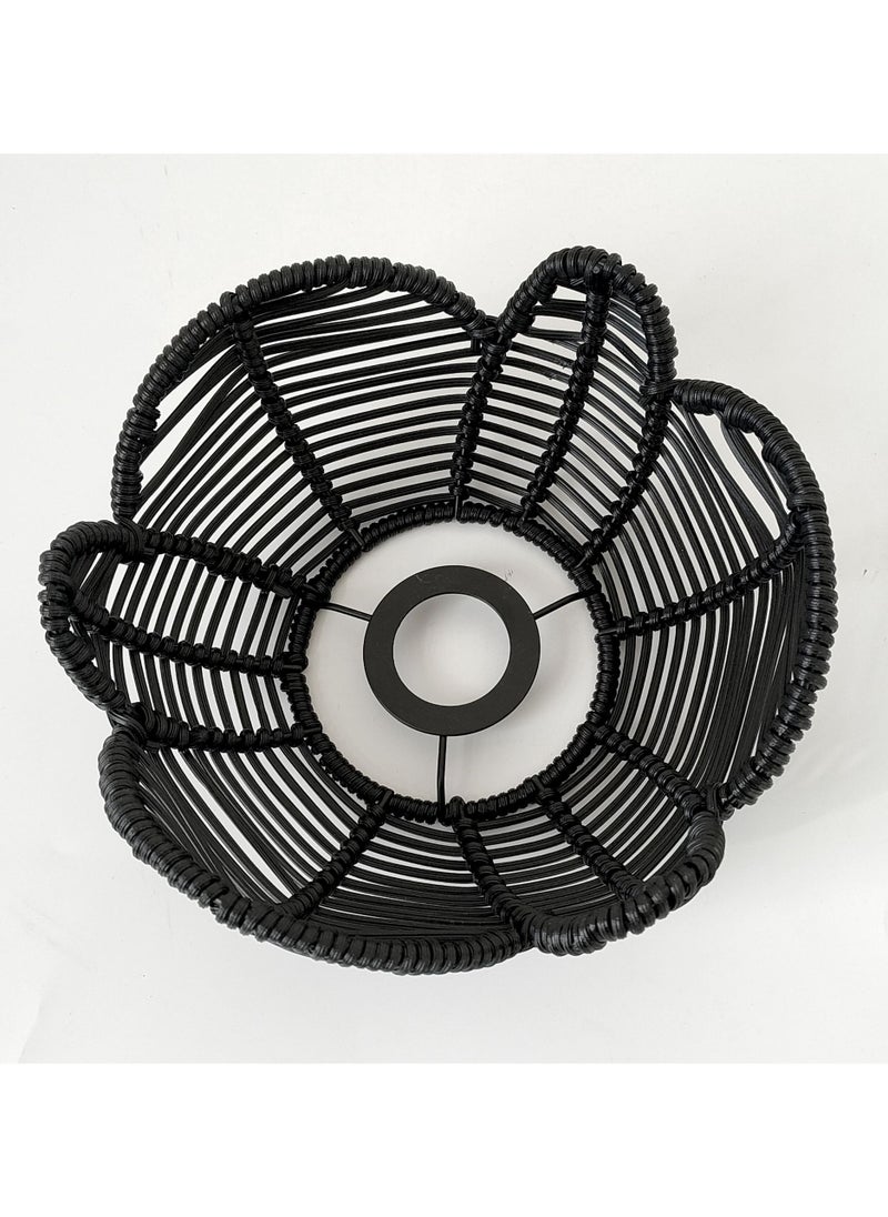 Mei Lifestyle Hand Woven Rattan Cage Pendant Light Cover with Aesthetic Design (Size 25x30CM)  - Image 2