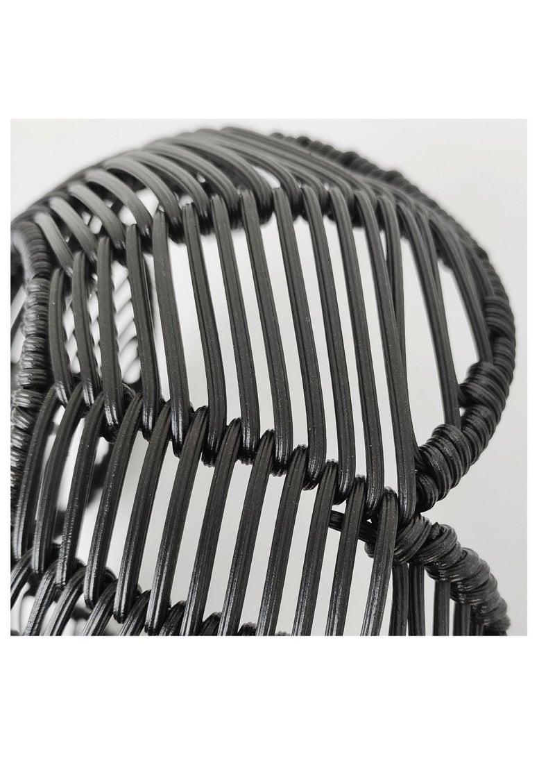 Mei Lifestyle Hand Woven Rattan Cage Pendant Light Cover with Aesthetic Design (Size 25x30CM)  - Image 4