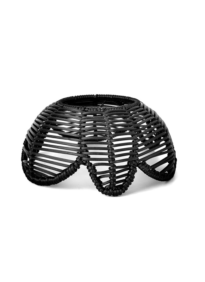 Mei Lifestyle Hand Woven Rattan Cage Pendant Light Cover with Aesthetic Design (Size 25x30CM)  - Image 3