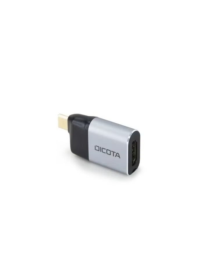 ديكوتا محول Dicota D32047 USB-C إلى HDMI Mini مع دعم Power Delivery بقدرة 100 واط، يدعم دقة 4K، توصيل وتشغيل مباشر، هيكل من الألومنيوم، فضي - Image 3