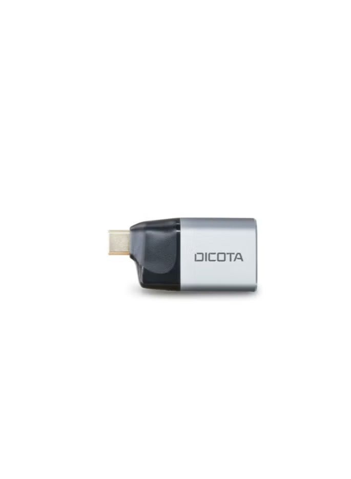 ديكوتا محول Dicota D32047 USB-C إلى HDMI Mini مع دعم Power Delivery بقدرة 100 واط، يدعم دقة 4K، توصيل وتشغيل مباشر، هيكل من الألومنيوم، فضي - Image 2
