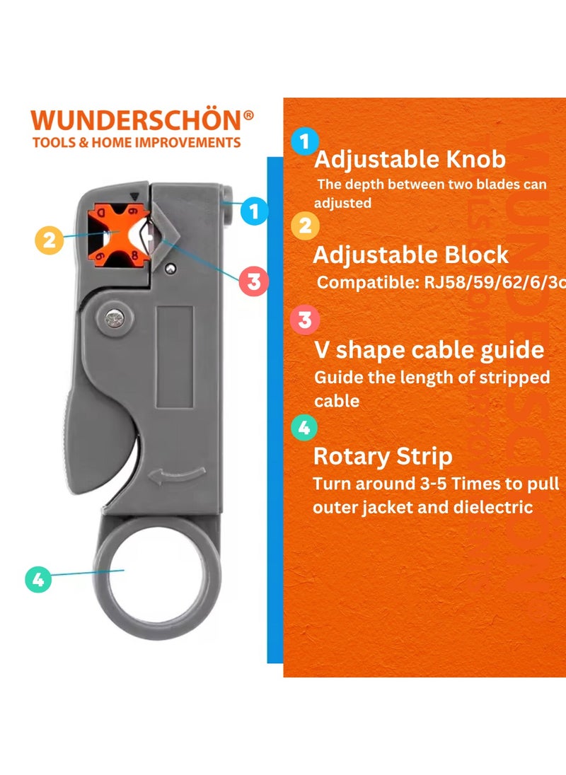 WUNDERSCHÖN - WUNEDRSCHÖN | Electrician Tool Set- Set Of 4 - essential tools for electrical repairs, installations, and maintenance tasks Two Tester Screwdrivers Wire Stripper with Allen Key (4) - Image 1