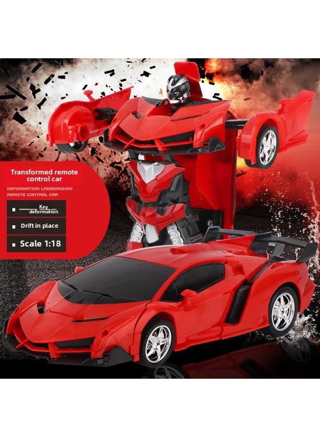 Children's Deformation Remote Control Car Robot Boy Toy Car Electric Induction Remote Control Car Stall Toy Wholesale-Color:5051M Impact Deformation (orange)-Proportion:1:18  - Image 2