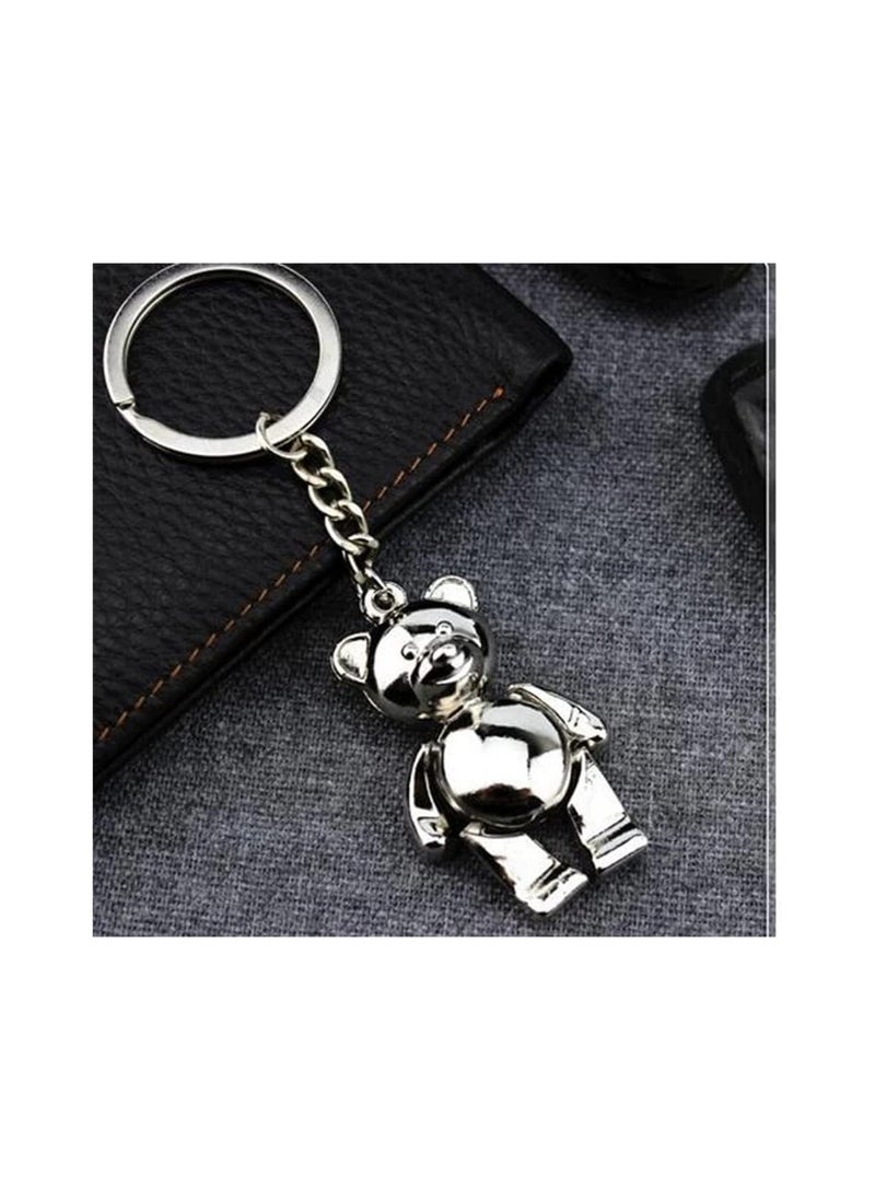 Generic - 1pcs Zinc Alloy Bear Keychain Cute Metal Bear Keychain Alloy Animal Teddy Keychain Girl Keyring Ladies Handbag Charm Accessories Car Keychain for Keys Anti Loss - Image 1