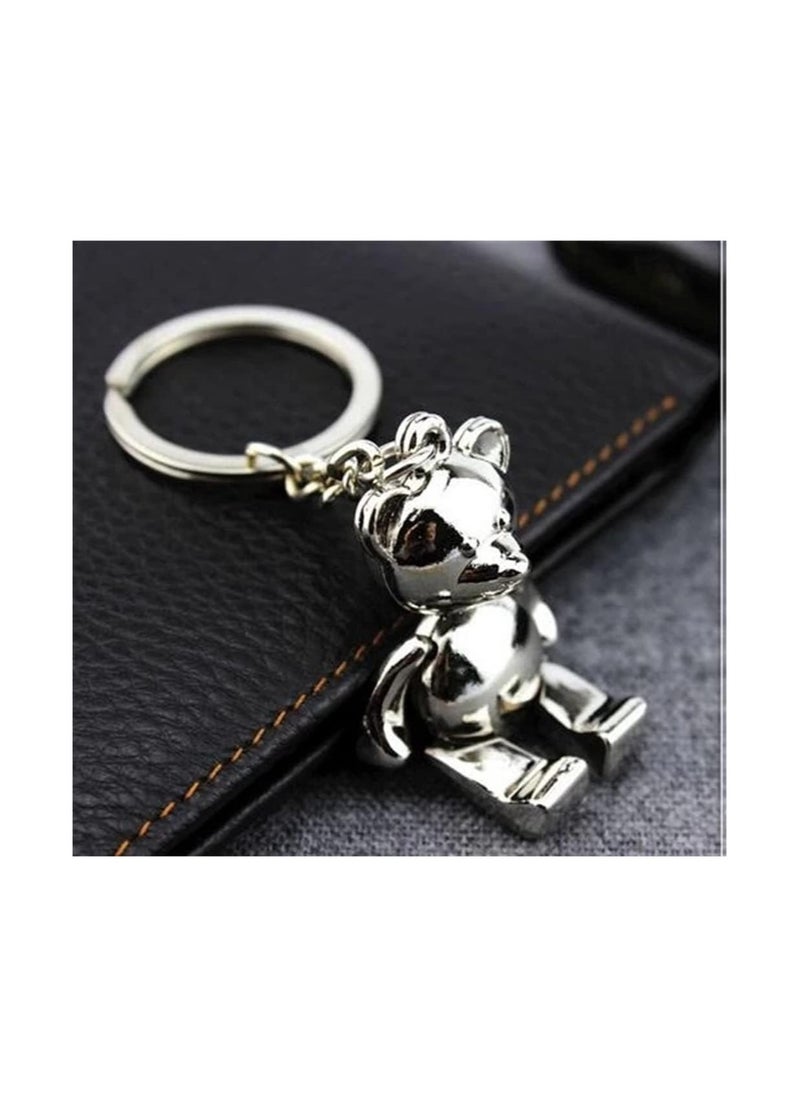 Generic - 1pcs Zinc Alloy Bear Keychain Cute Metal Bear Keychain Alloy Animal Teddy Keychain Girl Keyring Ladies Handbag Charm Accessories Car Keychain for Keys Anti Loss - Image 1