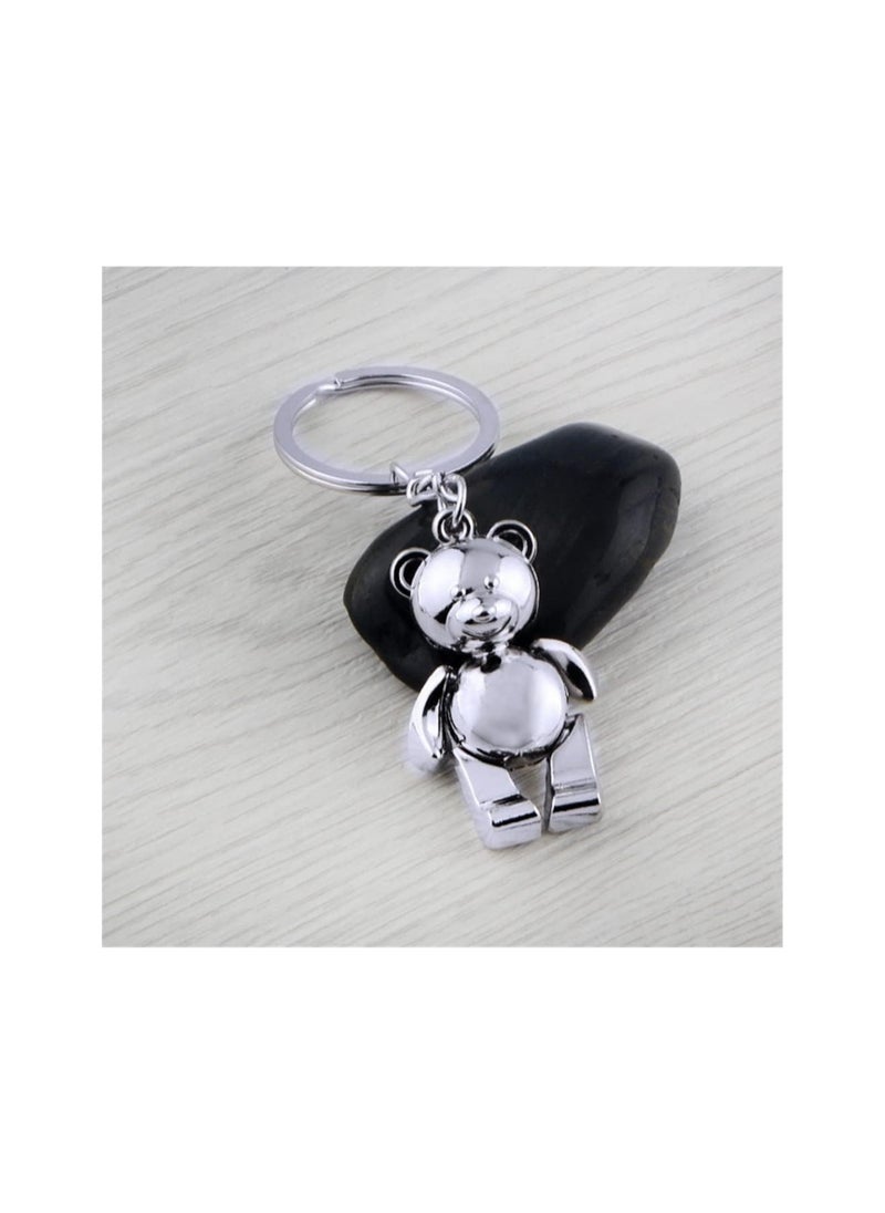 Generic - 1pcs Zinc Alloy Bear Keychain Cute Metal Bear Keychain Alloy Animal Teddy Keychain Girl Keyring Ladies Handbag Charm Accessories Car Keychain for Keys Anti Loss - Image 1
