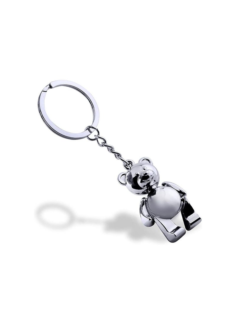 Generic - 1pcs Zinc Alloy Bear Keychain Cute Metal Bear Keychain Alloy Animal Teddy Keychain Girl Keyring Ladies Handbag Charm Accessories Car Keychain for Keys Anti Loss - Image 1