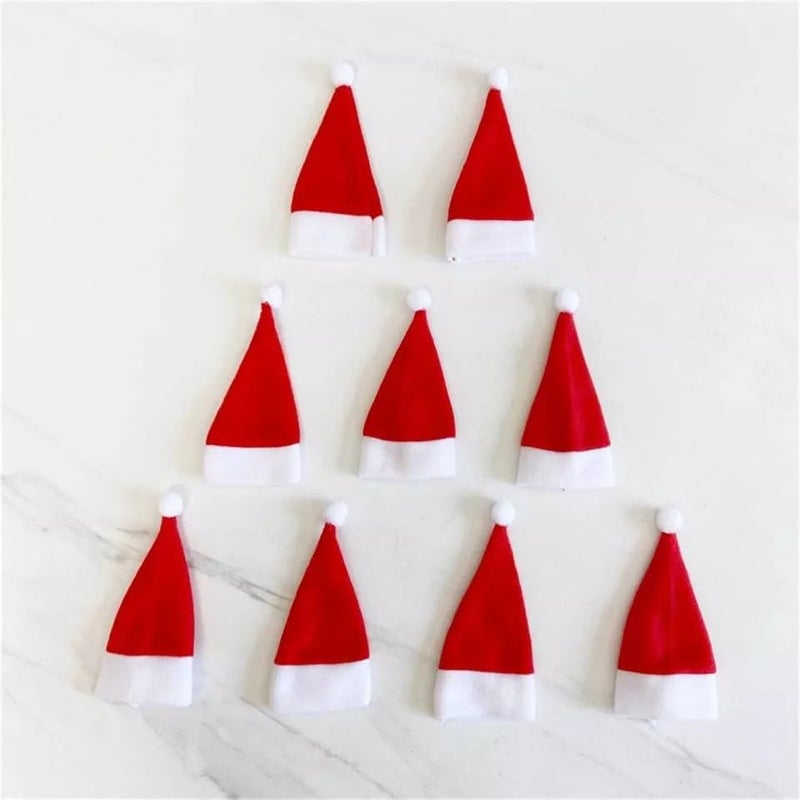 brown leaf brown leaf Mini Santa Hat Cap Table Topper Decoration For Christmas Decoration Christmas Celebration - Image 4