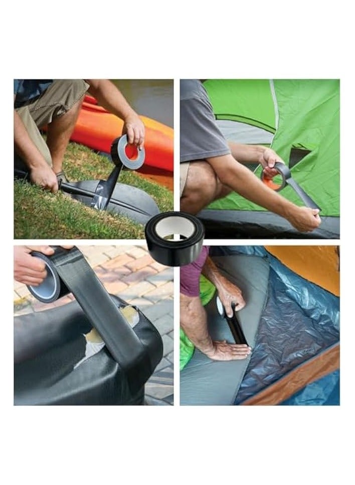 erorex Black Heavy Duty Duct Tape, 2 in x 22 Yards, Strong Adhesive and Water-resistant, Tear by Hand,No residue,Bulk Value for Repairs,Industrial Tape for Indoor and Outdoor (Black duct tape)شريط لاصق أسود شديد التحمل، 2 بوصة × 22 ياردة، لاصق قوي ومقاوم للماء، يتمزق باليد، لا يترك أي بقايا، قيمة كبيرة للإصلاحات، شريط صناعي للاستخدام الداخلي والخارجي (شريط لاصق أسود)  - Image 4