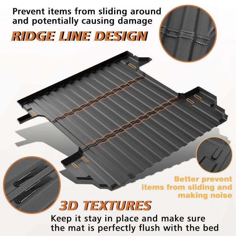 TripleAliners Truck Mat Compatible with 2019-2026 Chevy Silverado/GMC Sierra 1500 5.8FT Accessories, Truck Bed Mat Heavy Duty Custom Fit All Weather Protection TPE Pickup Liner - Image 4