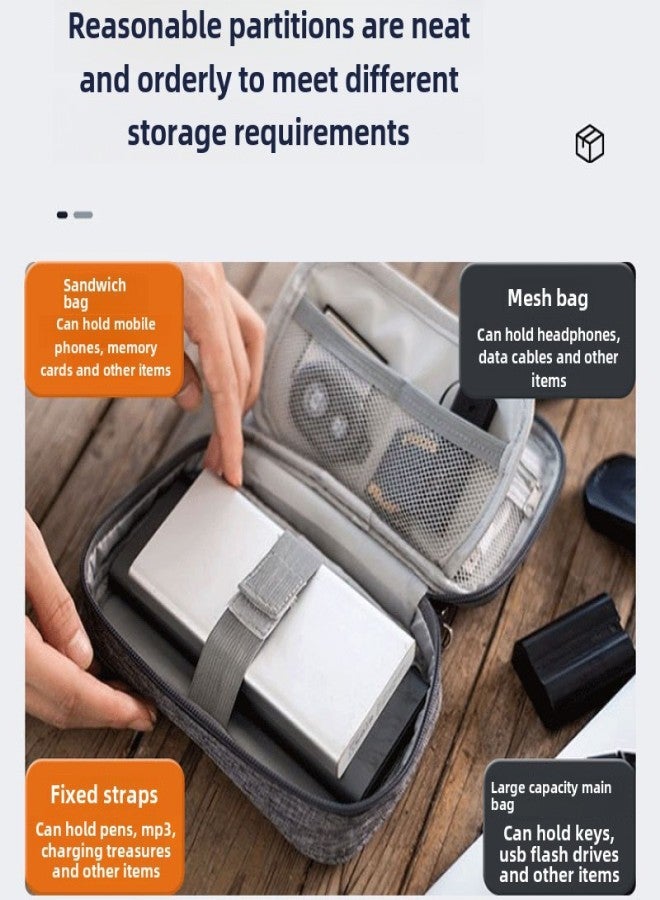 Cross-Border Hot-Selling Data Cable Storage Bag, Travel Multi-Functional Small Digital Storage Bag, New High-Looking Handheld Bag(Small wine red) - Image 3