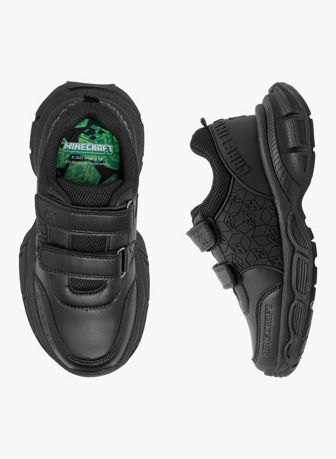 MINECRAFT Logo Embossed School Shoes with Hook and Loop Closure  - Image 1
